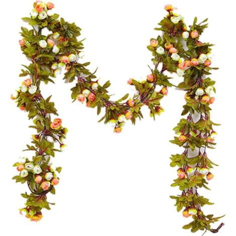Guirlande de Roses Artificielles Suspension Plafond Décoration Foliage Plastique Doré (1/5)