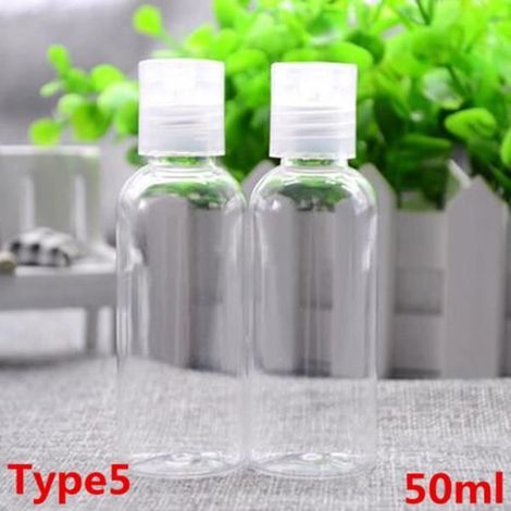 lot de 10 flacon bouteille transparent cosmétique vide pour liquide 50ml (1/4)