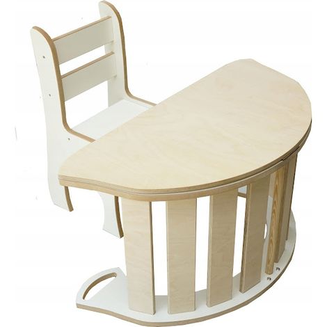 Silla mecedora de madera Montessori para niños, silla escritorio, grande y sólida PL (1/5)