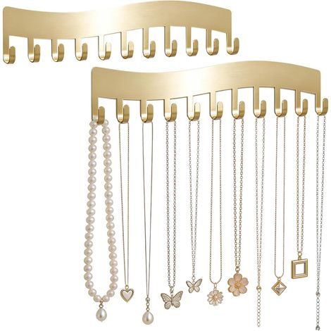 Organizador de pared de 2 piezas para pulseras y joyas, resistente y duradero, ideal para colgar collares. (1/4)