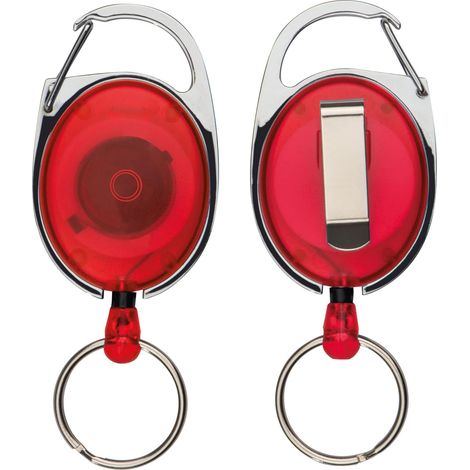 1 Support Forfait Ski Rouge Transparent, Porte-Clés Métal, Clip Ceinture, Câble 70 Cm, Accès Station