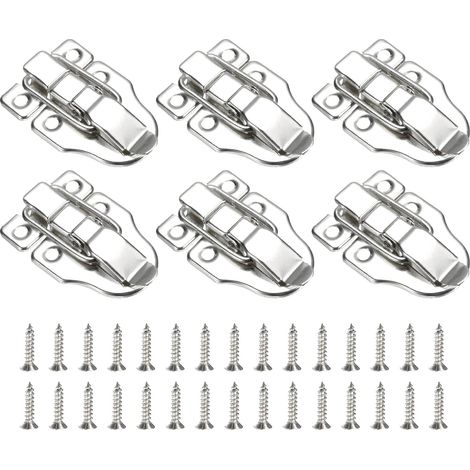 6 Pcs Cadenas à Loquet en Forme de Bec de Canard 60 x 40mm Argent (1/5)