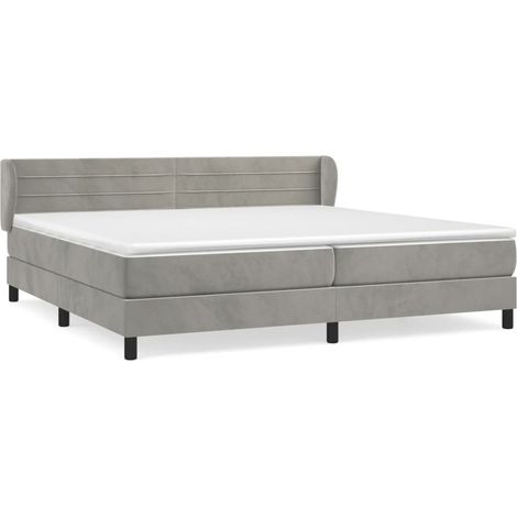 Maison Exclusive - Cama box spring con colchón terciopelo gris cl (1/5)