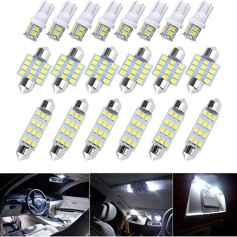 20 Ampoules T10 LED Voiture 6500K - Éclairage Intérieur Dôme Porte Plaque Immatriculation (1/5)