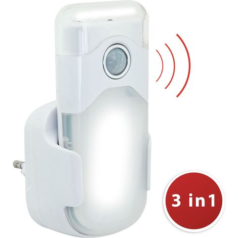 Punto luce VELAMP con rilevamento presenza e torcia LED 220V, spina europea (1/5)