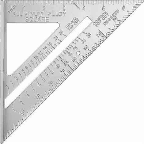 Squadra da carpentiere multifunzione in alluminio 4 in 1 per metallo, righello per carpenteria in alluminio, guida per marcatura, goniometro, angolo, squadra per la scuola,