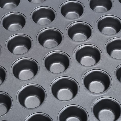 Molde redondo antiadherente de 48 piezas para mini cupcakes, ideal para hornear y hacer repostería. (1/5)