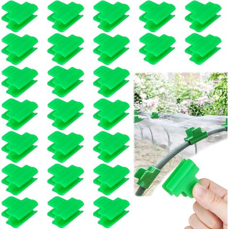 50 Pièces Pinces De Serre Tunnel Hoop Clip, Ø11mm Clips pour Serre De Jardin pour Plantes, Pinces Fixations pour Serre