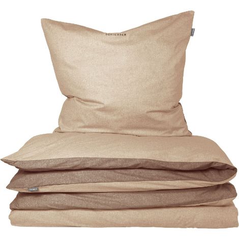 Schiesser Bettwäscheset Doubleface - Renforcé - 2-teilig - 135 x 200 cm - Sand (1/5)