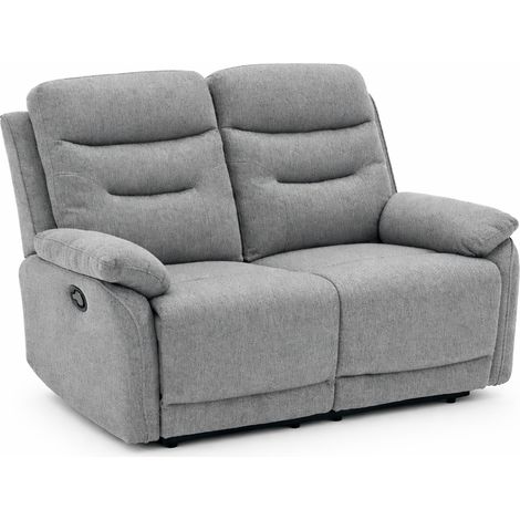 Divano "Andromeda" con doppio recliner manuale e rivestimento in tessuto grigio per interno -2 posti (1/4)