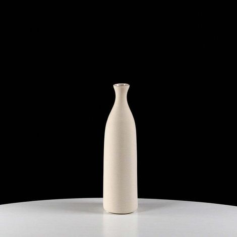 Jarrón alto decorativo de cerámica blanca Venecia - 25 cm (1/5)