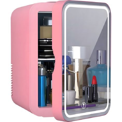 Réfrigérateur Cosmétique 8 Litres – Lumière LED, Thermoélectrique, Portable – Avec Miroir – Pour Chambre, Bureau, Rangement Cosmétiques – Certifié ETL (1/5)