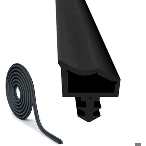 Joint porte caoutchouc noir 10m -Nosheir- Largeur rainure 4mm, profondeur 7mm - Anti-bruit/poussière (1/4)