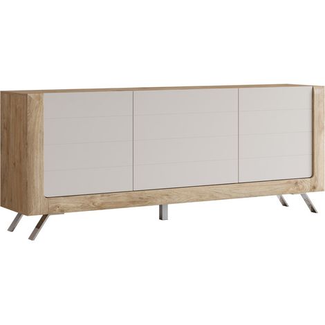 Aparador Sovera 103, Roble dorado + Cachemira, 81x199cm, Número de puertas: 344cm, Aglomerado laminado, MDF (1/4)