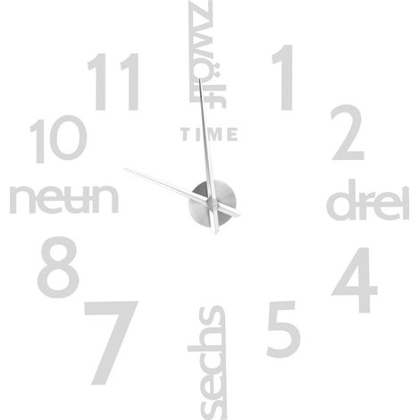 Dekorative Wanduhr, selbstklebender silberner Spiegel, für Küche, Wohnzimmer, Wandaufkleber (1/5)