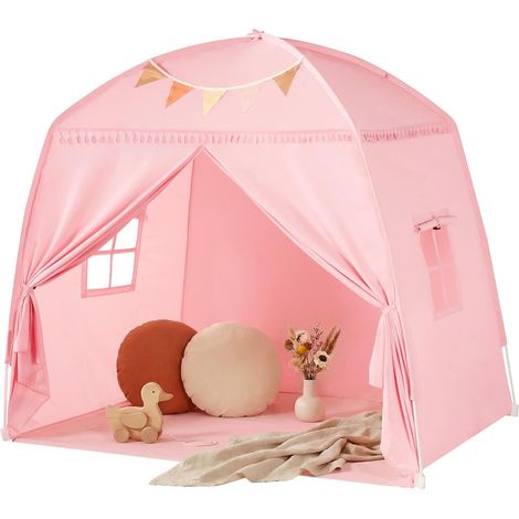Tente de jeu, pour enfant - Grand château magique - Pour l'intérieur et l'extérieur - Montage facile en 2 minutes - Spacieux pour garçons et filles - Rose - 163 × 100 × 143 cm (1/5)