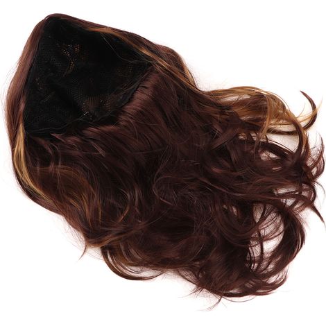 Perruque longue avec mèches, effet dégradé réaliste, tendance, résistante à la chaleur, en fibres synthétiques brunes pour femmes (1/5)