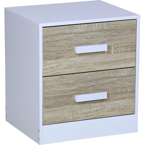 Comodino 2 Cassetti 40x34x45 cm in Legno Truciolare