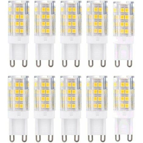 Ampoules LED G9, blanc chaud 3000K, 3W, équivalent à une ampoule halogène de 40W, 420 lumens, non dimmables, lot de 10 (1/4)