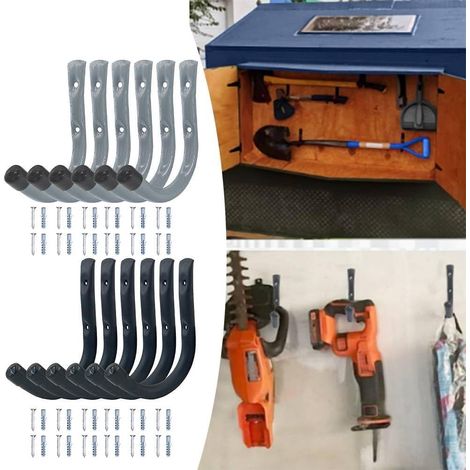 6er Pack robuste J förmige Wandhaken aus Metall mit