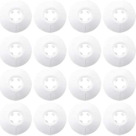 Paquete de 16 cubiertas de plástico blancas para tubos de radiador - Para tubos con un diámetro de 14 a 16 mm