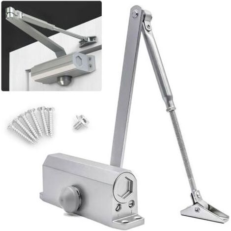Ferme-porte Hydraulique Automatique avec Dispositif D'arrêt,Ultrixe, Ferme Porte à Ressort Réglable, Tampon Fermé usage Commercial et Résidentiel Porte de 65-85 kg (1/4)