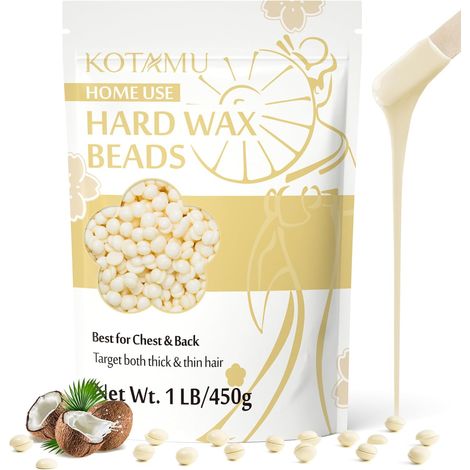 cire épilation 450g billes de cire adaptées aux peaux sensibles Idéales pour tout le corps, visage, torse, jambes, bikini et Brésilien, formule poils épais pour hommes et femmes à domicile (1/5)