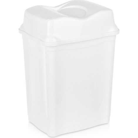 Papelera de plástico blanca, 28 l
