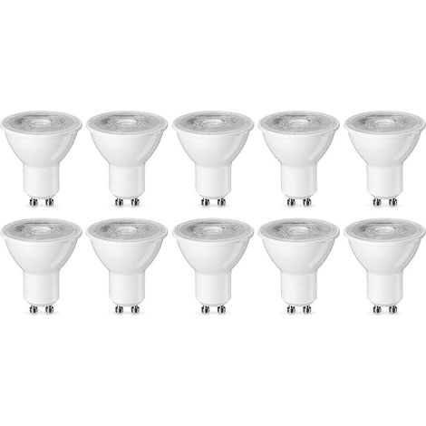 Ampoule LED GU10 spot 4,7 W (équivalent 50 W) blanc chaud dimmable (lot de 10) classe énergétique F (1/4)
