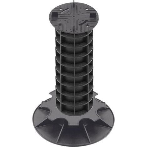 Jardinex – Plot réglable pour terrasse – Hauteur 32-35 cm – Polypropylène recyclé – Tête pour dalles céramiques, béton, pierre (1/4)