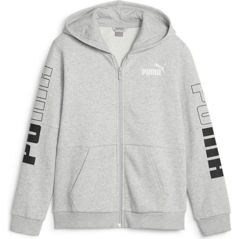 Puma POWER COLORBLOCK FZ FL Jungen-Hoodie, grau, 67634604, Größe 128