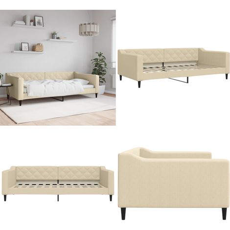 vidaXL Lit de repos crème 100x200 cm tissu (1/5)