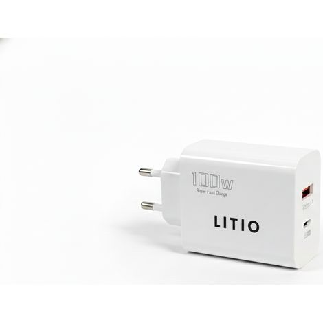 Schnellladegerät mit USB-C und USB-A-Turbofunktion, 100 W, Universalnetzteil (1/4)
