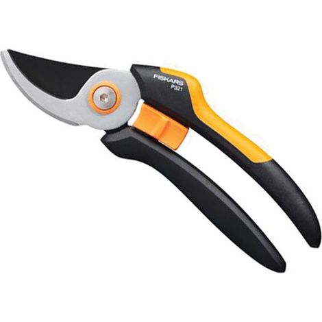 Fiskars Heavy-Duty Bypass Pruning Shears (Model P321), 8-Inch, Stainless Steel Blades with Non-Stick Coating, Ergonomic Black and Orange Handles, Ideal for Fresh Branches and Twigs (1/4)