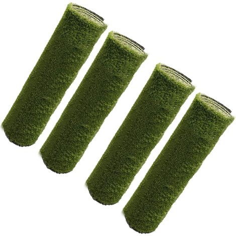 Lot de 4 Moquettes 100 % synthétique gazon vert pour terrasse, balcon, jardin - Longueur 300 x largeur 100 cm (1/5)
