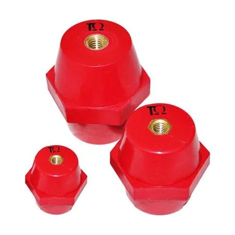 Isolatore in poliestere rosso H100 M12 TKGCPH2115 per sostegno conduttori