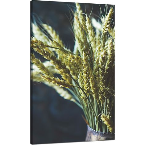 Stampa su tela Botanica Spighe di grano in un vaso 70x120 cm