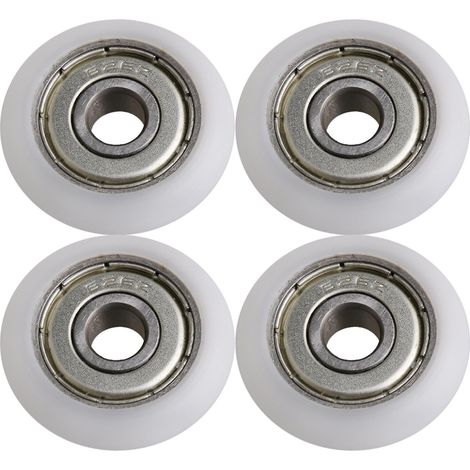 4x Poulie à roulement à billes en plastique blanc Engineering pour porte coulissante (1/3)