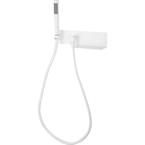 BERNSTEIN - Gomito doccia a parete in acciaio inox con flessibile e soffione - 32x8cm - Bianco - CZT050-1