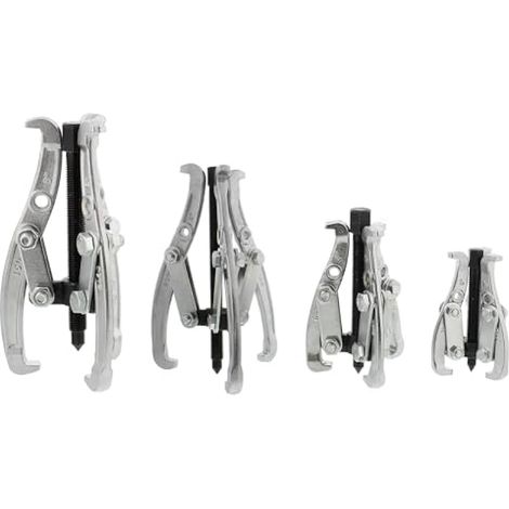 Kit d'outils d'extraction à 3 machoires de 7,6 cm, 10,2 cm, 15,2 cm, 20,3 cm, 4 extracteurs de roulement pour engrenage de poulie d'engrenage, extracteur d'engrenage robuste avec machoires (1/5)