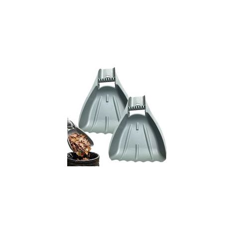 Pelles à Feuilles Grand râteau à Main Robuste, 2 Griffes à Feuilles avec poignée Ergonomique, Outil de Nettoyage de Jardin, Accessoire de Cour extérieure, Pelle Polyvalente pour brindilles d', (1/5)