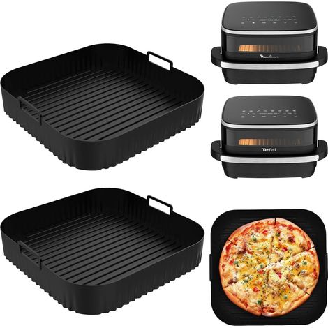 2 Moule Silicone 27cm, Accessoire Air Fryer, Compatible Moulinex Easy Fry XL 4L, Tefal (1/5)