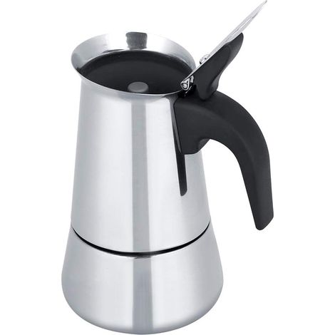 Cafetiere Italienne, 2/4/6/9 Tasses Cafetière Expresso Moka en Acier Inoxydable Grande Contenance Portable pour Gaz, Cuisinière, Cuisinières à Induction(200ml) (1/5)
