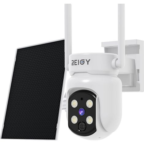 4MP Wireless Solar WiFi Surveillance Camera, Indoor Security Camera with Solar Panel, 360° PTZ, Night Vision, Two-Way Audio, PIR Siren, 2.4 GHz/5 GHz (1/5)