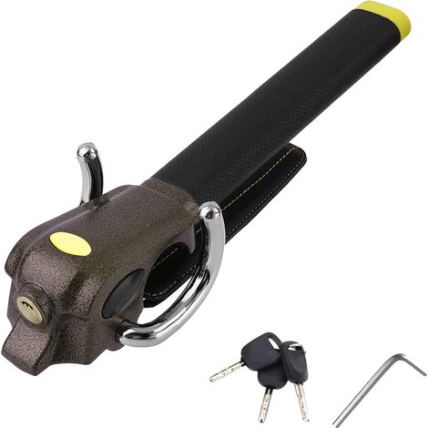 Système de verrouillage de volant, protection anti-vol, ajustement universel, Noir (1/2)