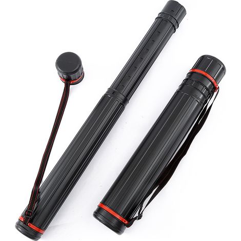 Tube à dessin extensible et portable en plastique (45–70 cm) – Tube de rangement extra-long pour dessins de construction, croquis, papier Xuan et affiches (résistant à l'eau et à l'humidité)