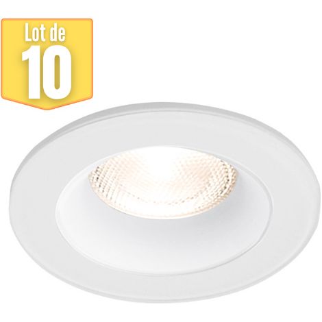Lot de 10 supports de spots encastrables rond blanc IP54 (1/3)