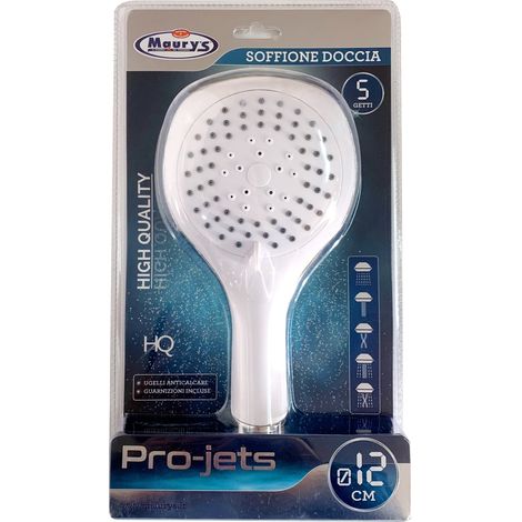MAURY'S SOFFIONE PER DOCCIA MULTIFUNZIONE 5 FUNZIONI BIANCO (1/2)