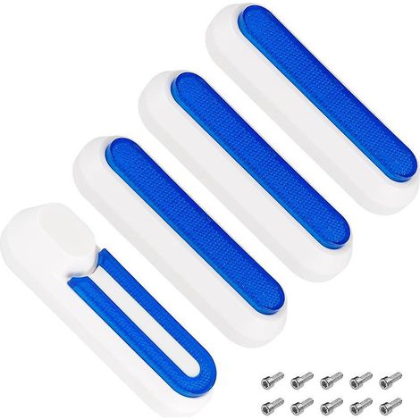 Set mit 4 Radkappen für Elektroroller mit Reflektorstreifen, dekorative Seitenabdeckung – Weiß Blau