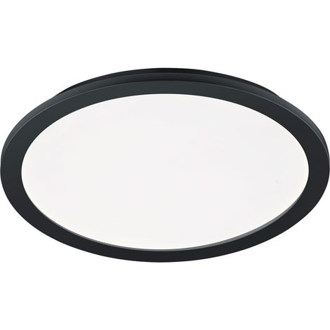 Plafonnier LED en plastique noir mat et acrylique blanc avec LED 24 W (1/5)